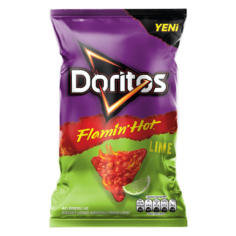 Doritos Flamin Hot Lime Chips (Acı Biberli & Misket Limon) 102g