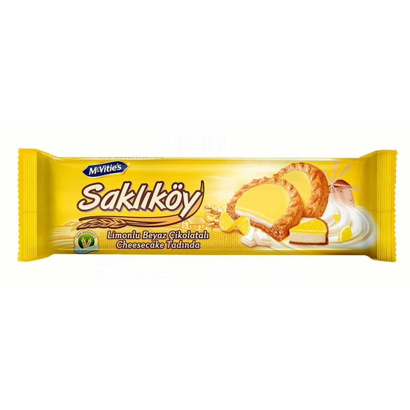 Ülker Saklıköy Lemon White Chocolate Biscuit (Limonlu Beyaz Çikolatalı Bisküvi) 100gr