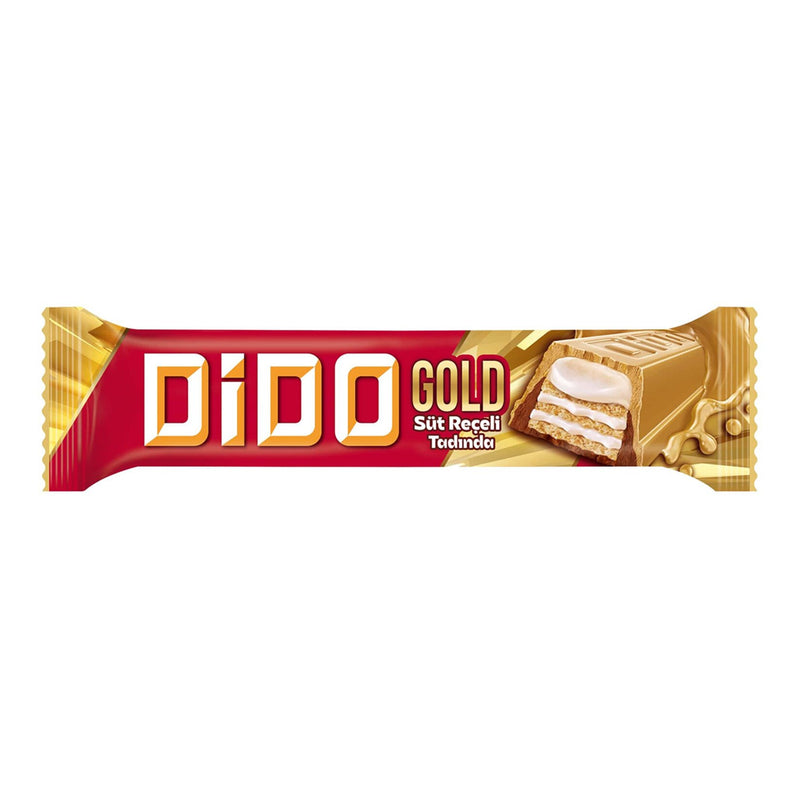 Dido Gold Milk Jam Chocolate Wafer (Ülker Dido Gold Süt Reçeli Tadında Çikolatalı Gofret) 36g