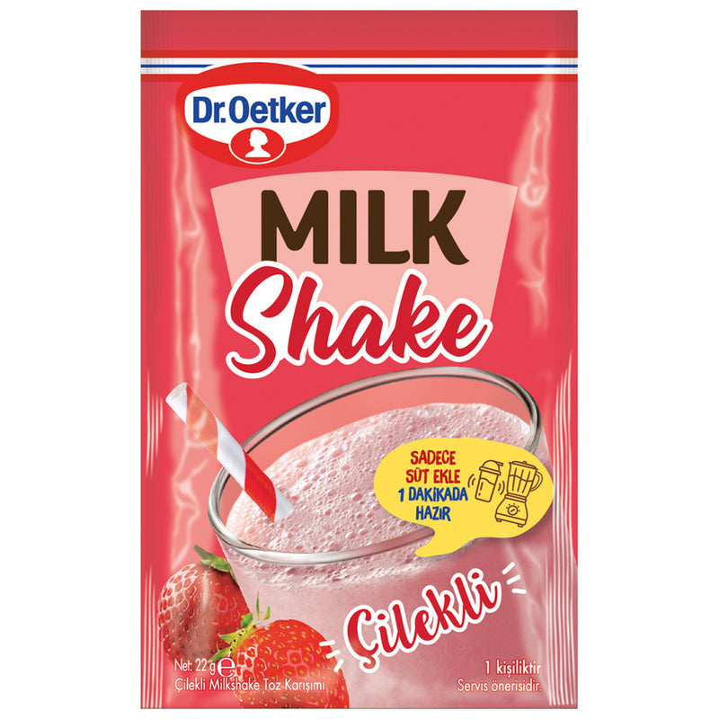 Dr.Oetker Milkshake Strawberry Powder Mix (Toz Karışımı Çilekli) 22g