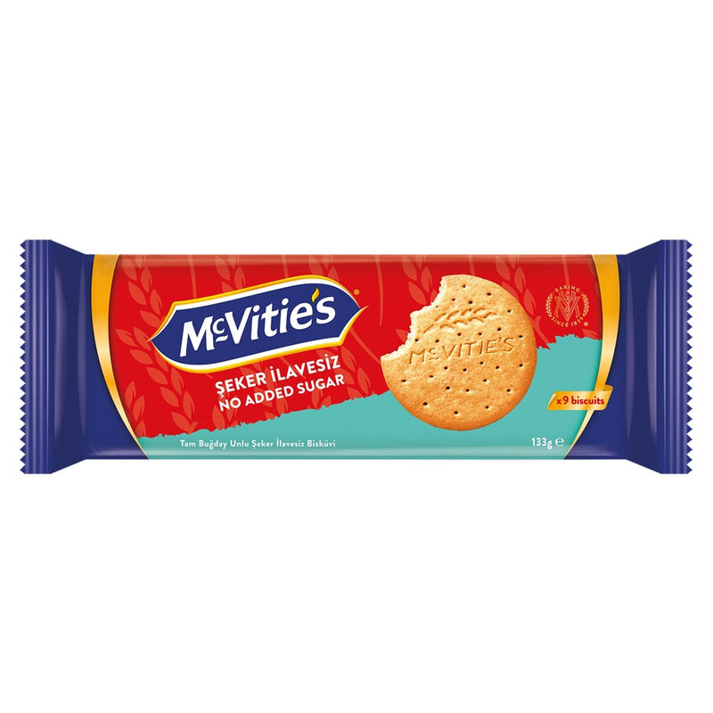 McVitie's No Added Sugar Whole Wheat Biscuits (Şeker İlavesiz Tam Buğday Bisküvi) 133g