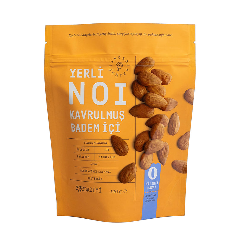 Noi Aegean Almond Unsalted Roasted Almond Kernels (Ege Bademi Tuzsuz Kavrulmuş Badem İçi) 140g