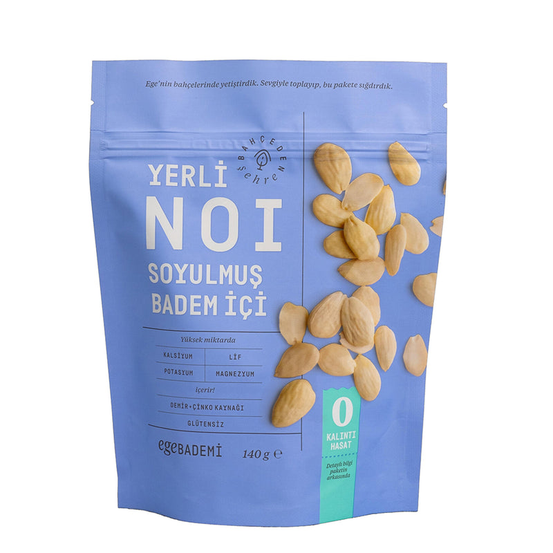 Noi Aegean Almonds, Peeled White Almond Kernels (Ege Bademi Soyulmuş Beyaz Badem İçi) 140g