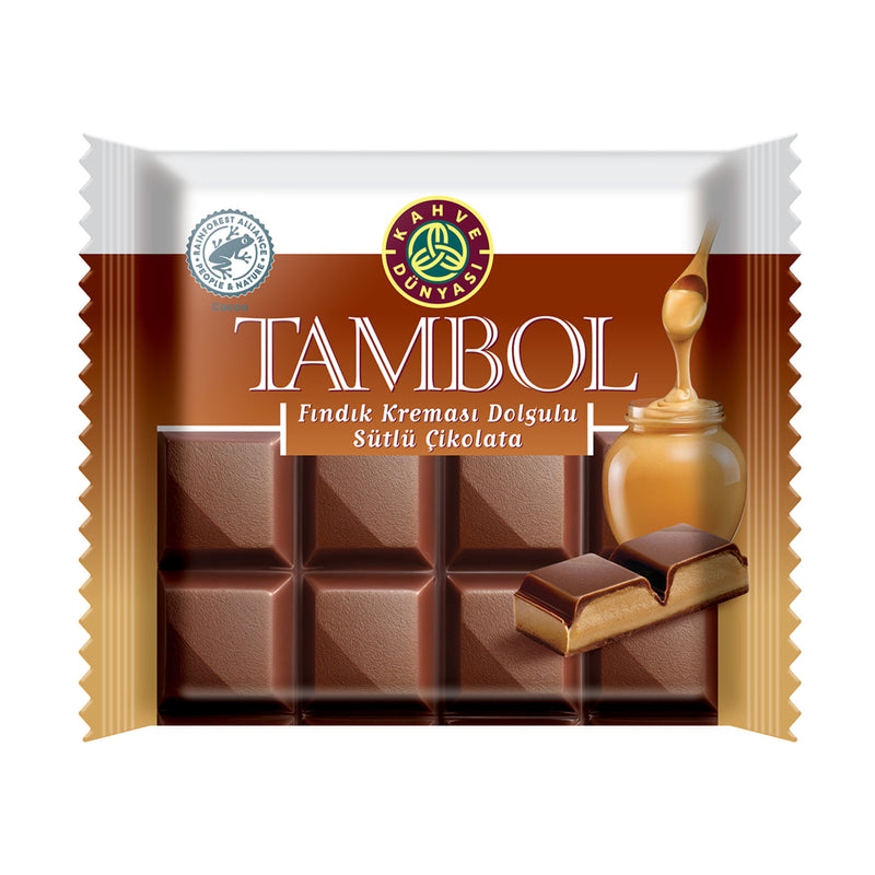 Kahve Dünyası Tambol Milk Chocolate with Hazelnut Filling (Fındık Dolgulu Sütlü Çikola) 100g