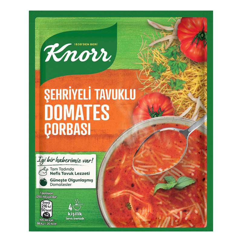 Knorr Chicken and Tomato Noodle Soup (Şehriyeli Tavuklu Domates Çorbası) 67g