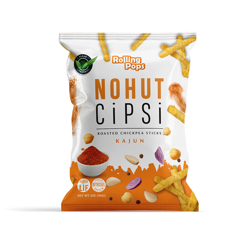Rolling Pops Chickpea Chips with Cajun Seasoning (Kajun Çeşnili Nohut Cipsi) 56g