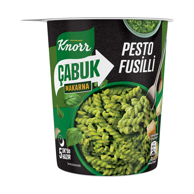 Knorr Quick Pasta Pesto Fusilli Cup (Çabuk Makarna Pesto Bardak) 65g