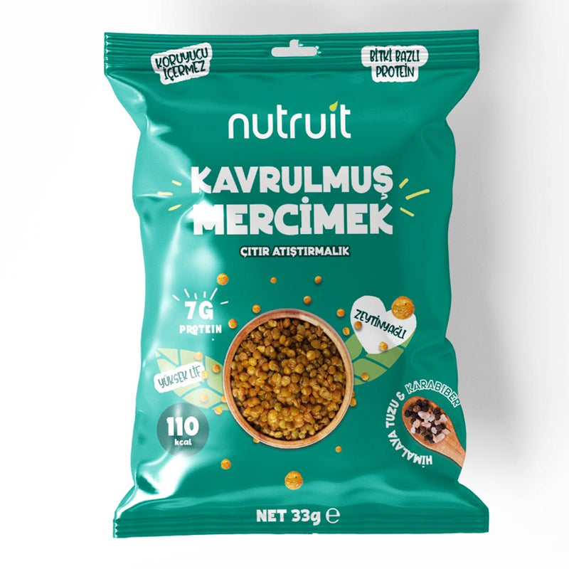 Nutruit Roasted Lentils with Olive Oil and Black Pepper (Zeytinyağlı Karabiberli Kavrulmuş Mercimek) 33g