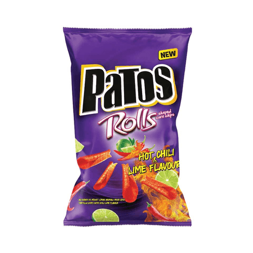 Patos Rolls Chili Lime Corn Chips ( Acı Misket Limon Mısır Cipsi) 109g