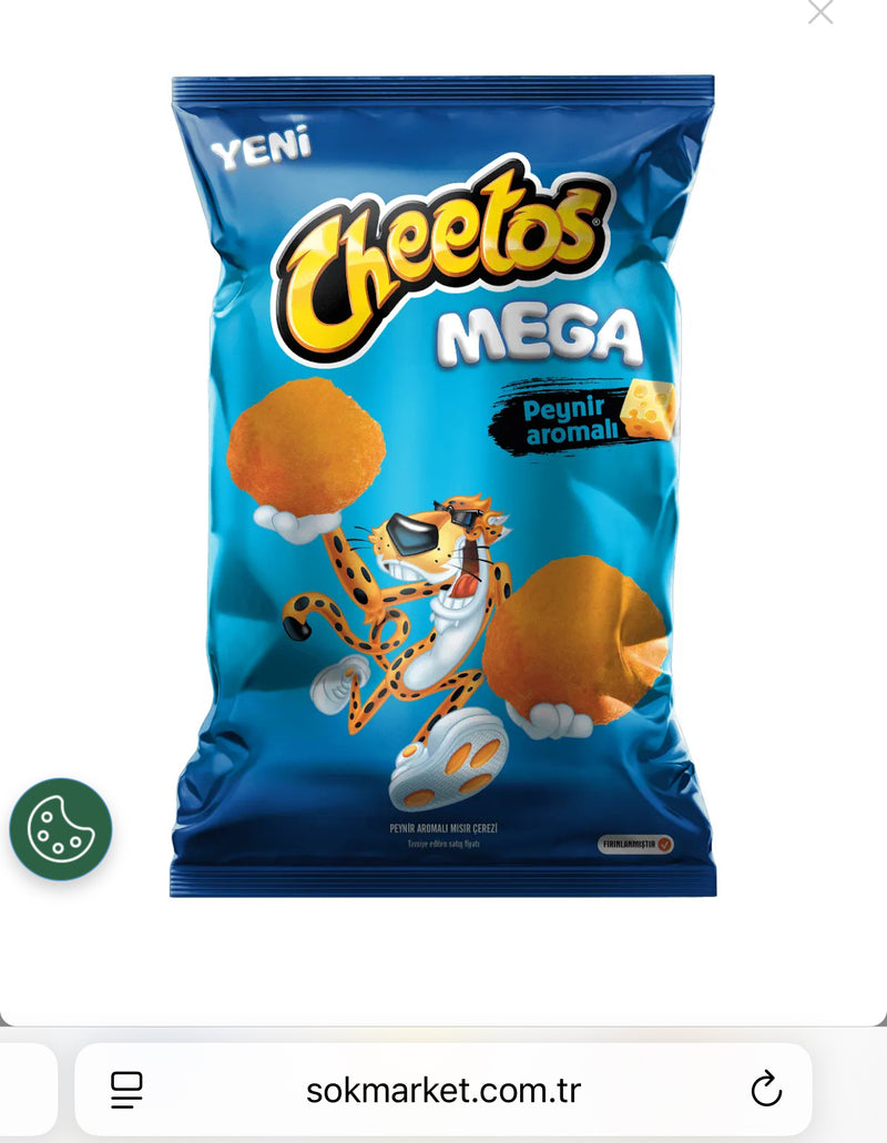 Cheetos Mega Cheese Corn Snack (Peynirli Mısır Çerezi) 80g