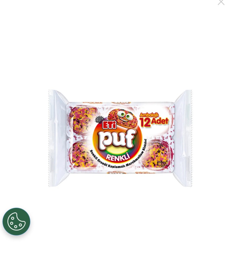 Eti Puf Colorful Granule Coated 12-pack (Renkli Granül Kaplamalı)  216g