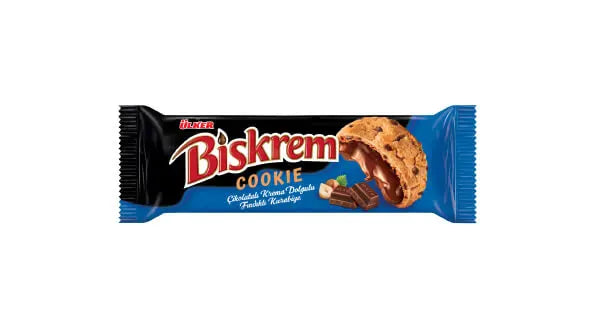 Ülker Biskrem Cookıe Hazelnut Cookies with Chocolate Cream Filling (Çikolatalı Krema Dolgulu Fındıklı Kurabiye) 80g