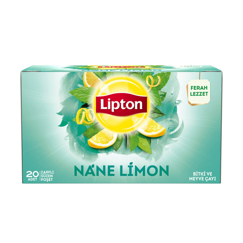 Lipton Mint Lemon Herbal Tea (Bitki Çayı Nane Limon 20'Li Bardak Poşet) 40g