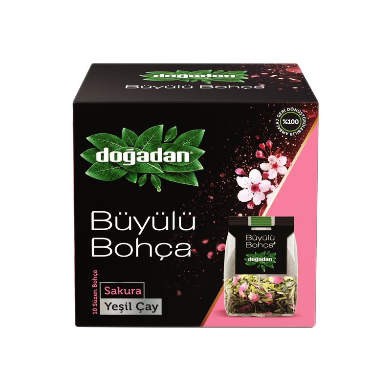 Doğadan Magical Bindle Cherry Blossom Herbal Tea 10pcs (Büyülü Bohça Sakura Yeşil Çay 10'lu) 12g