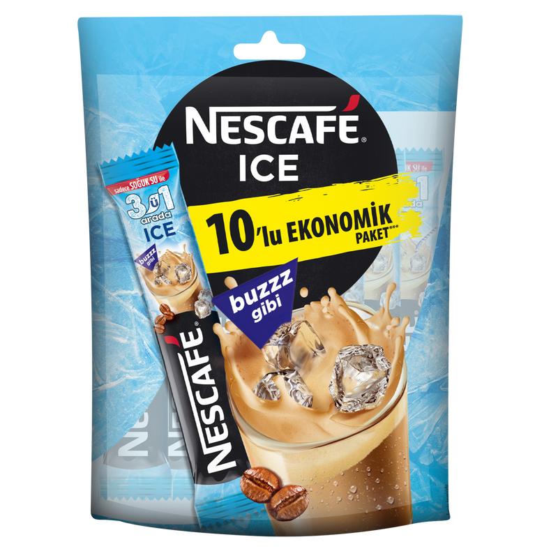 Nescafé 3 in 1 Ice Pack of 10 (3'ü1 Arada Ice 10'lu Paket) 10x13.