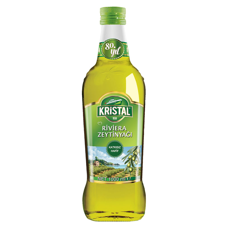 Kristal Riviera Olive Oil (Zeytinyağı Cam Şişe) 1L