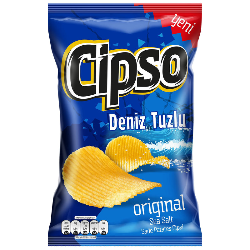 Cipso Classic Sea Salt Potato Chips (Tırtıklı Sade Patates Cipsi) 110g