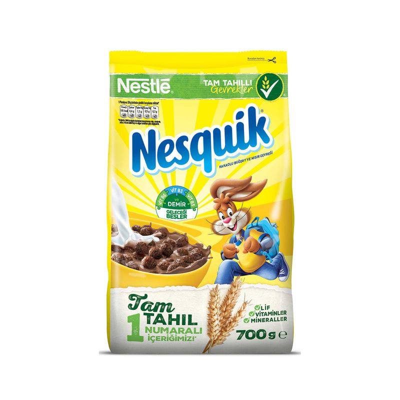 Nestle Nesquik Cocoa Wheat and Corn Puffs (Kakaolu Buğday Ve Mısır Gevreği) 700g