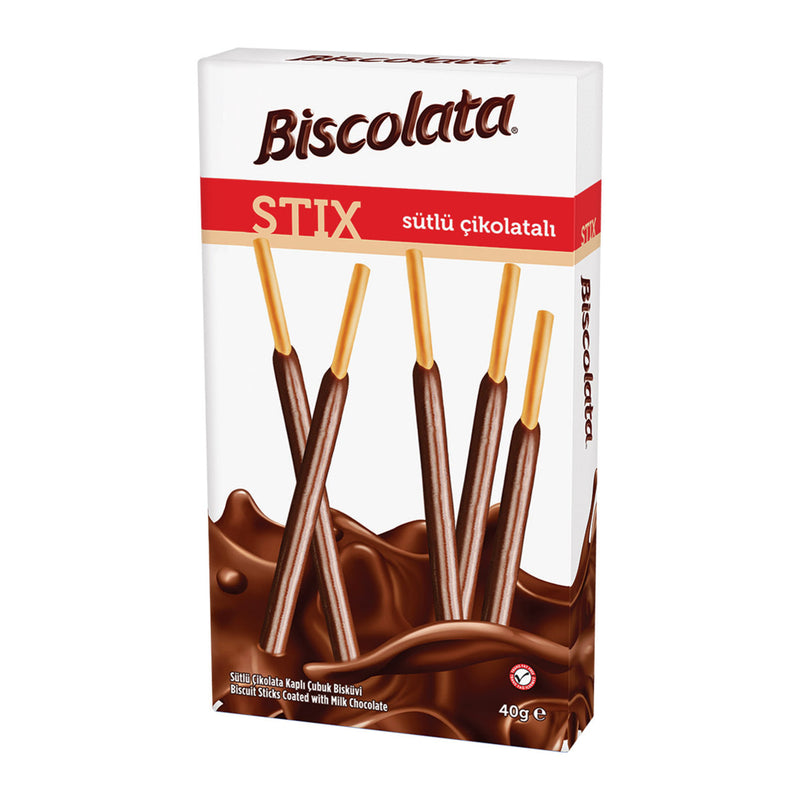 Biscolata Biscuit Sticks Coated with Milk Chocolate (Stix Sütlü) 40g