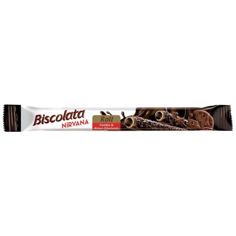 Biscolata Nirvana Dark Chocolate Roll Wafer (Bitter Çikolata Rulo Gofret) 27,5g