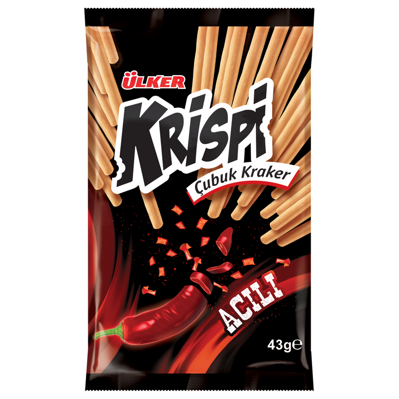 Ülker Krispi Spicy Stick Crackers (Acılı Çubuk Kraker) 40g