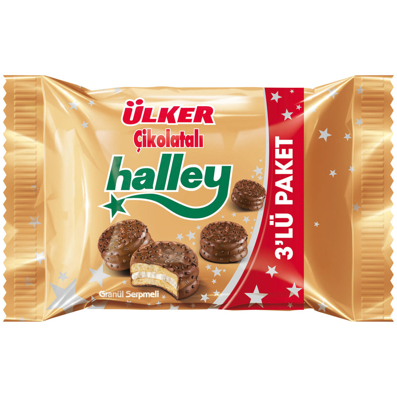 Halley Chocolate-Coated Biscuits (Granüllü) 3x66g