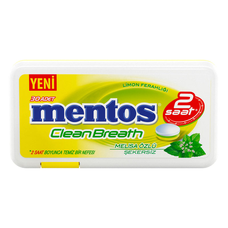 Mentos Lemon Gum with Melissa Extract (2 Saat Clean Breath Limon Ferahlığı) 21g