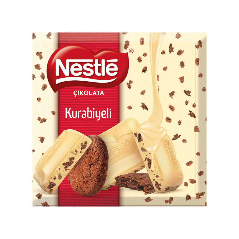 Nestle White Chocolate with Cookie Pieces (Kurabiye Parçacıklı Beyaz Çikolata) 60g
