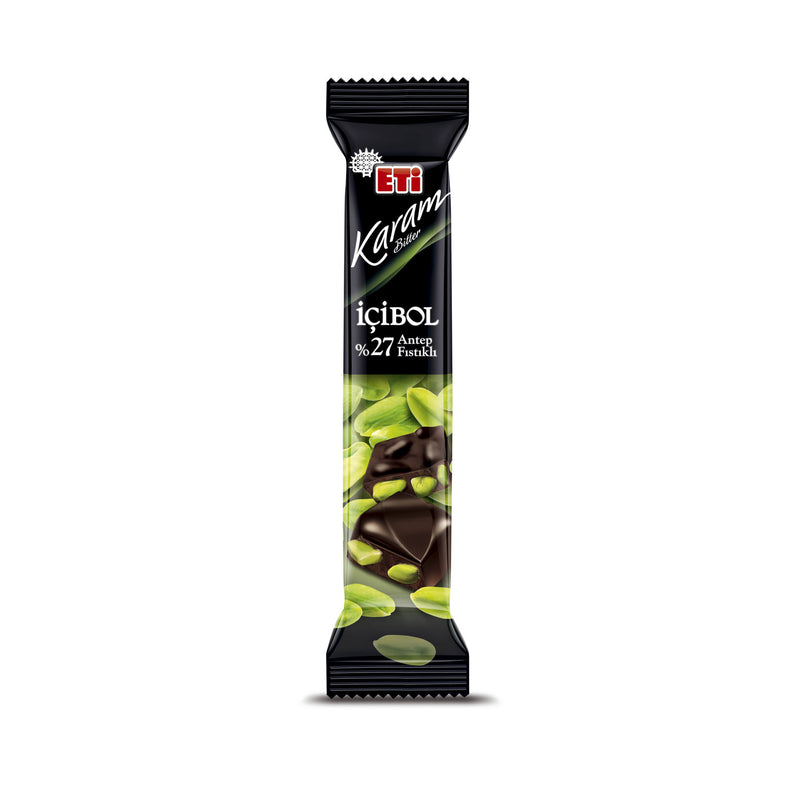 Eti Karam Pistachio Dark Chocolate Bar (Antep Fıstıklı Çikolata) 28g