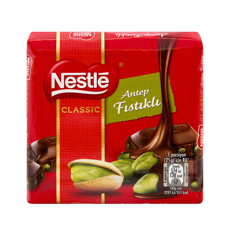 Nestle Classic Pistachio Milk Chocolate (Antep Fıstıklı Sütlü Kare Çikolata) 65g