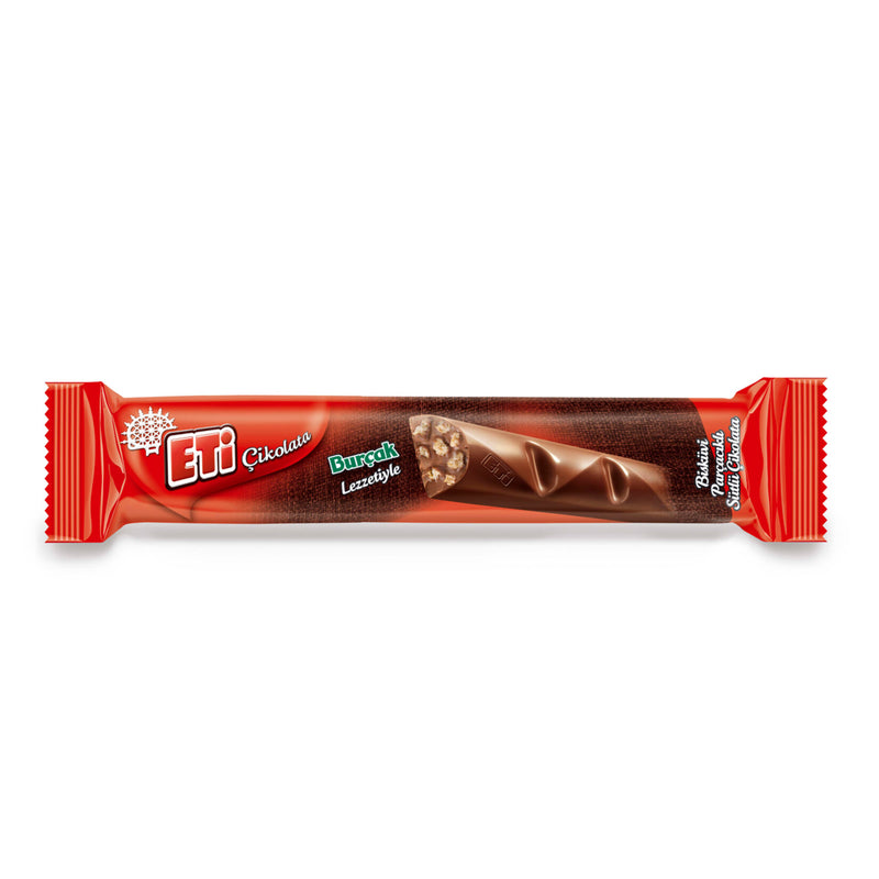 Eti Burçak Stick Chocolate with Biscuit (Bisküvi Parçacıklı Çikolata Uzun) 15g