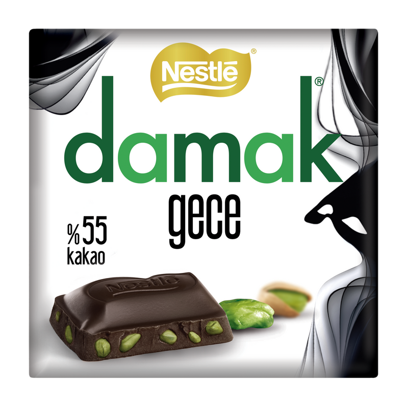 Nestle Damak Gece Dark Chocolate with Pistachios (Antep Fıstıklı Bitter Kare Çikolata) 60g