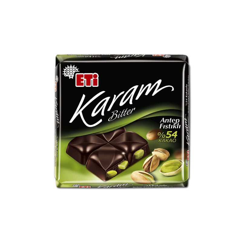 Eti Karam Pistachio Dark Chocolate (Antep Fıstıklı Bitter Çikolata) 60g