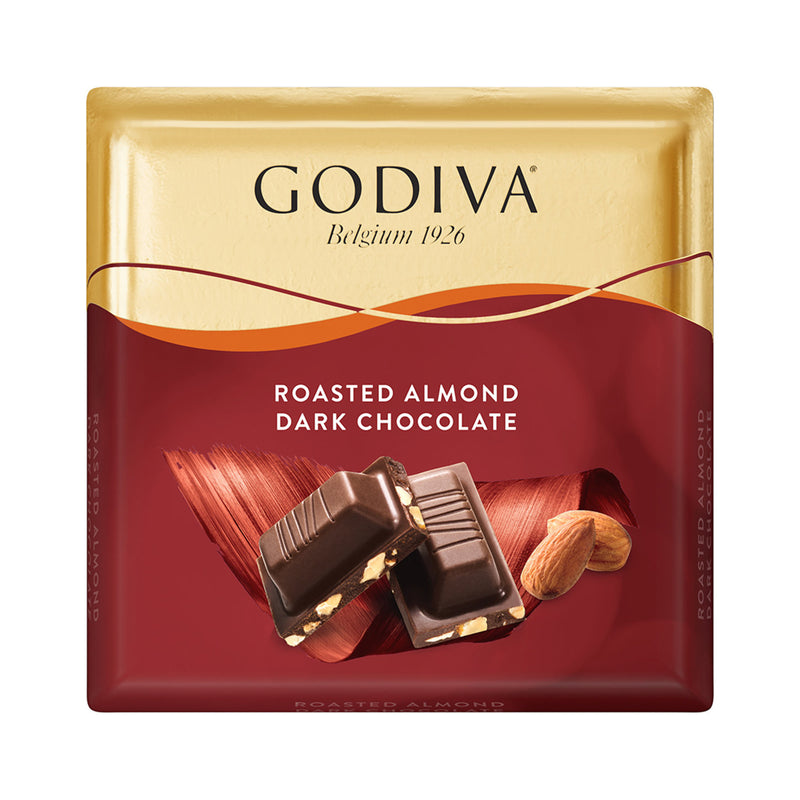 Godiva Roasted Almond Dark Chocolate Square (Bademli Bitter Çikolata Kare) 60g