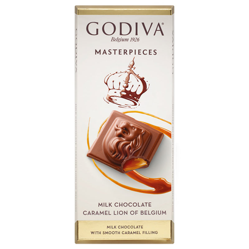 Godiva Masterpieces Milk Chocolate Caramel Lion of Belgium (Karamelli Sütlü Çikolata Tablet) 86g