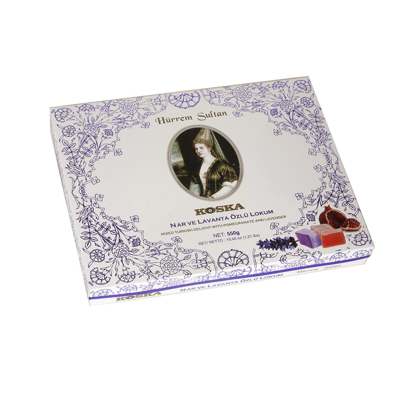 Koska Hürrem Sultan Pomegranate & Lavender Turkish Delight (Nar Lavanta Lokum) 550g
