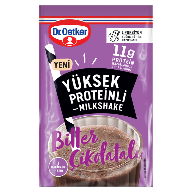 Dr.Oetker High Protein Dark Chocolate Milkshake (Bitter Çikolatalı Yüksek Protein Milkshake) 19g