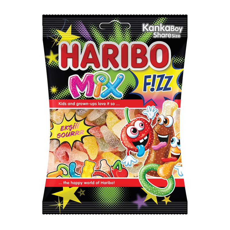 Haribo Fizz Mix Soft Sour Candy (Karışık Yumuşak Şekerleme) 70g