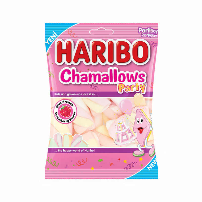 Haribo Chamallows Party Strawberry Marshmallows (Çilek Aromalı Marshmallow) 150g