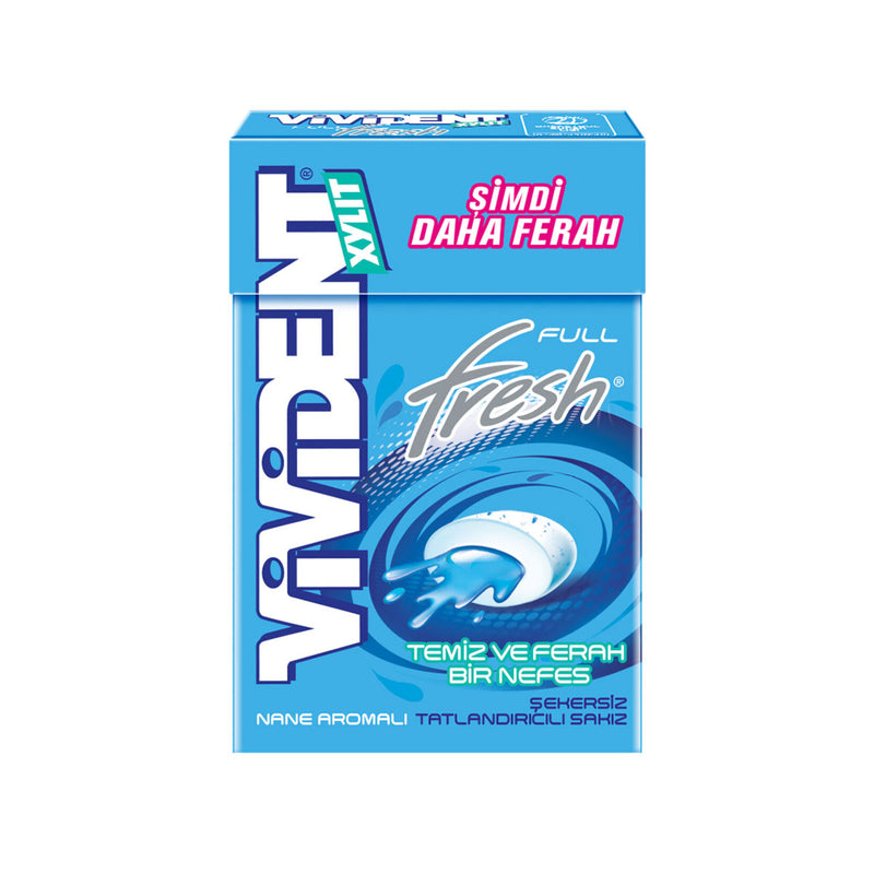 Vivident Full Fresh Chewing Gum Mint (Sakız Nane Aromalı Kutu) 22g