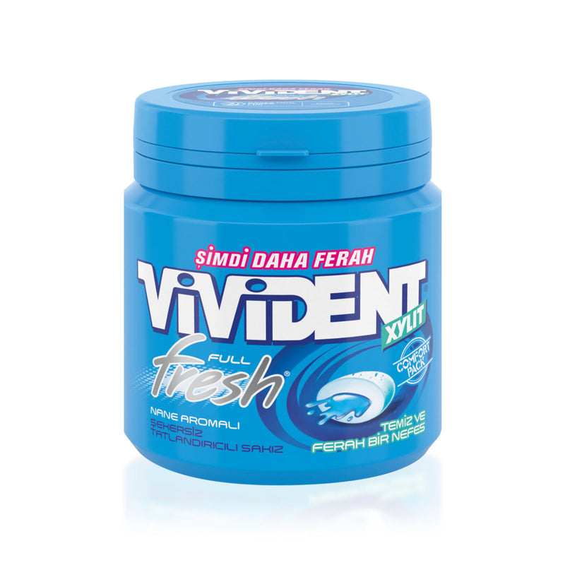 Vivident Full Fresh Mint Chewing Gum (Sakız Nane Aromalı Şişe) 96g
