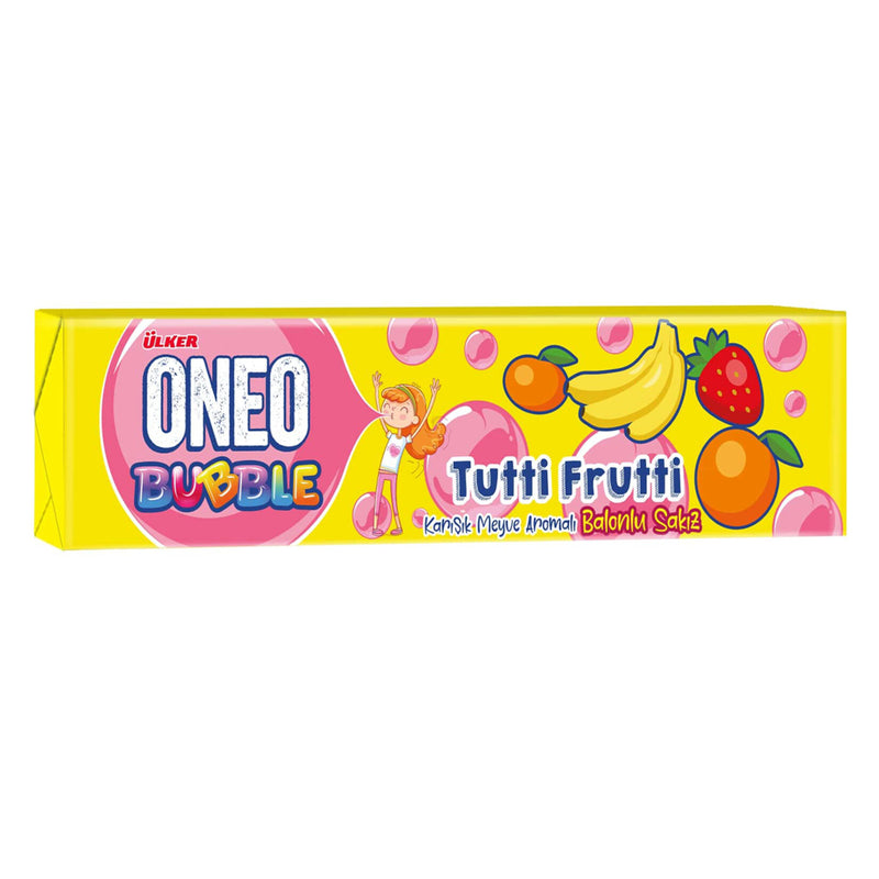Ülker Oneo Tutti Frutti Fruit Bubble Gum (Karışık Meyve Aromalı Sakız) 22.5g