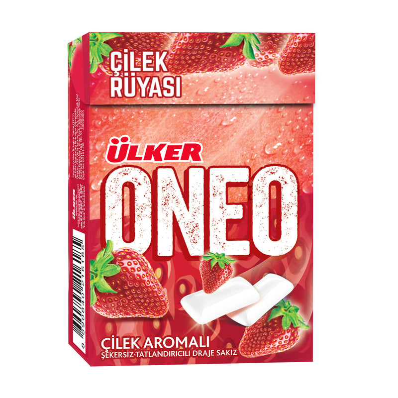 Oneo Strawberry Sugar-Free Gum (Çilek Aromalı Draje) 21g