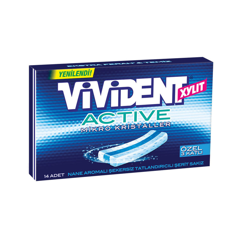 Vivident Active Mint Chewing Gum (Sakız Nane Aromalı) 33g