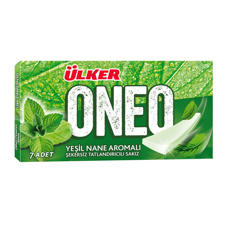 Oneo Green Mint Gum (Yeşil Nane Aromalı Tatlandırıcılı Sakız) 14g