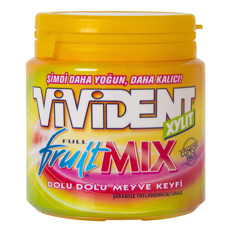 Vivident Xylit Fruit Mix Chewing Gum (Karışık Meyve Aromalı Draje Sakız) 90g