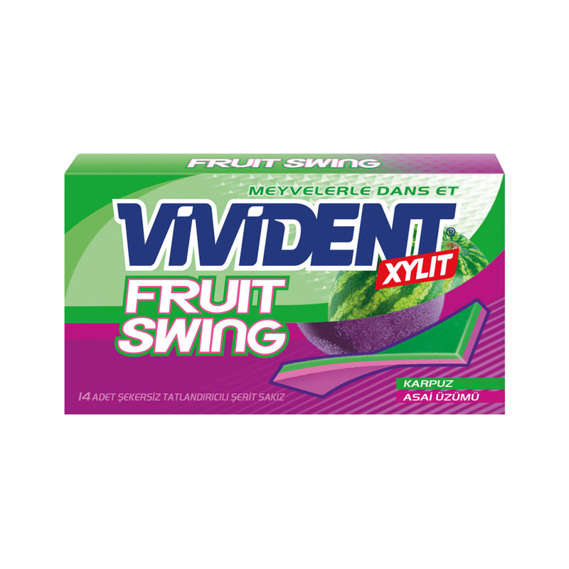 Vivident Fruit Swing Chewing Gum Watermelon & Açai (Sakız Karpuz&Asai Üzümü Aromalı) 26g
