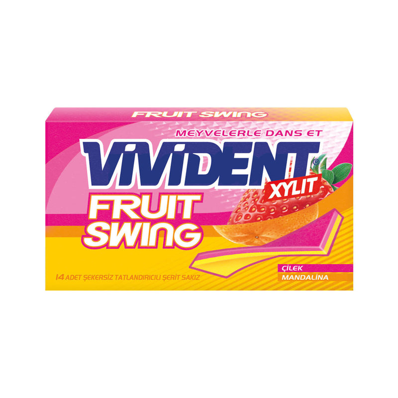 Vivident Fruit Swing Chewing Gum Strawberry & Mandarin (Sakız Çilek&Mandalina Aromalı) 26g