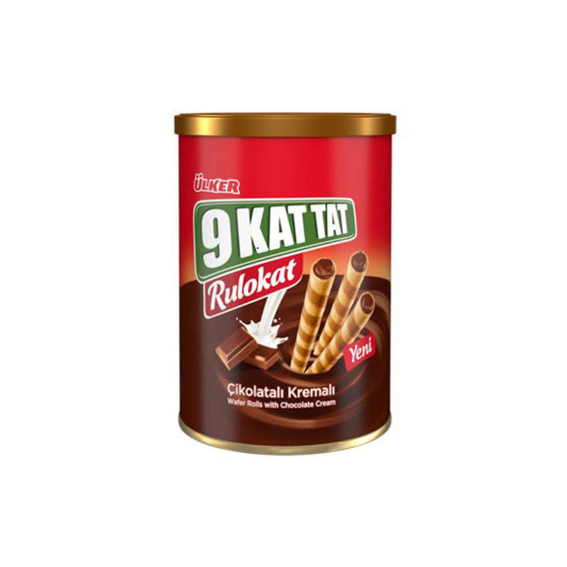 9 Kat Tat Rulokat Chocolate Cream Wafer Rolls (Çikolata Kremalı Rulo Gofret) 170g