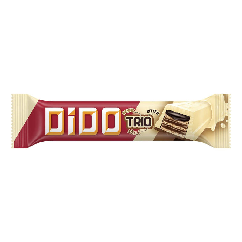 Dido Trio White-Milk-Dark Chocolate Wafer (Beyaz-Sütlü-Bitter Çikolatalı Gofret) 36.5g